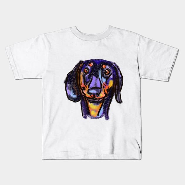 The happy Dachshund Love of My Life Kids T-Shirt by lalanny